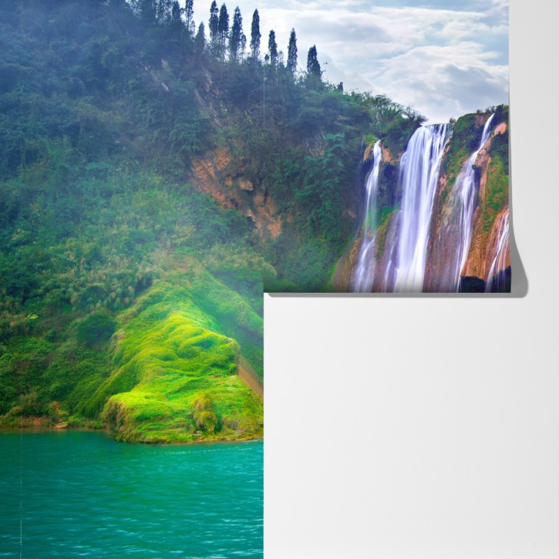 Fototapeta Jiulong wodospad turkusowa kaskada w Luoping, Chiny – Wallissimo® Fototapeta Jiulong wodospad turkusowa kaskada w Luoping, Chiny – Wallissimo®