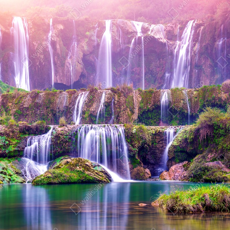 Fototapeta spokojny wodospad Jiulong w Luoping, Chiny – Wallissimo® Fototapeta spokojny wodospad Jiulong w Luoping, Chiny – Wallissimo®