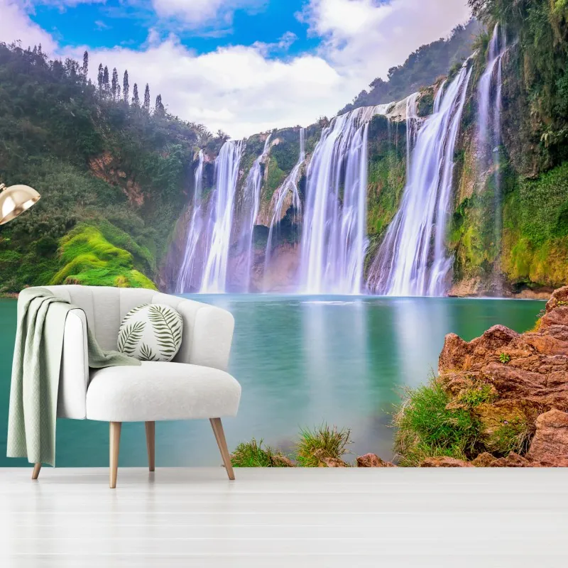 Fototapeta wodospad Jiulong w Luoping – Wallissimo® Fototapeta wodospad Jiulong w Luoping – Wallissimo®