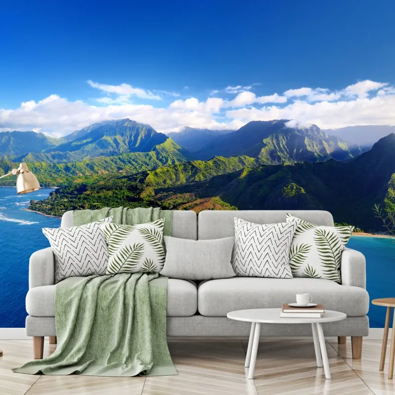 Fototapeta panorama tropikalnego wybrzeża z lotu ptaka