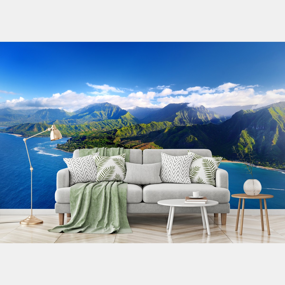 Wall mural aerial tropical coastline panorama