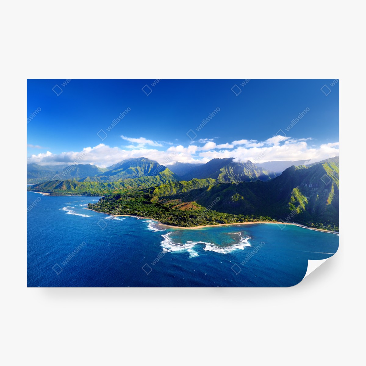 Fototapeta panorama tropikalnego wybrzeża z lotu ptaka – Wallissimo® Fototapeta panorama tropikalnego wybrzeża z lotu ptaka – Wallissimo®