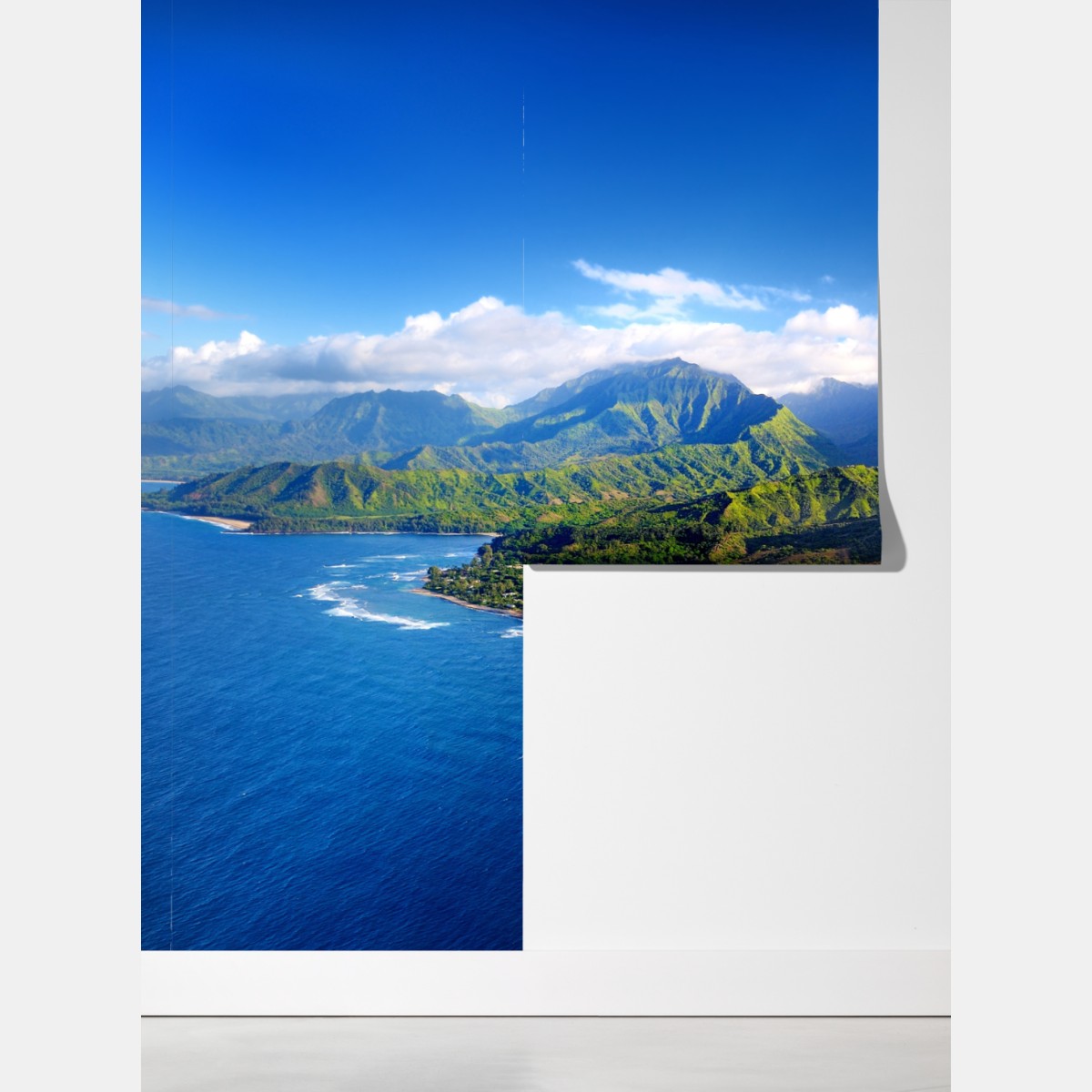 Fototapeta panorama tropikalnego wybrzeża z lotu ptaka – Wallissimo® Fototapeta panorama tropikalnego wybrzeża z lotu ptaka – Wallissimo®