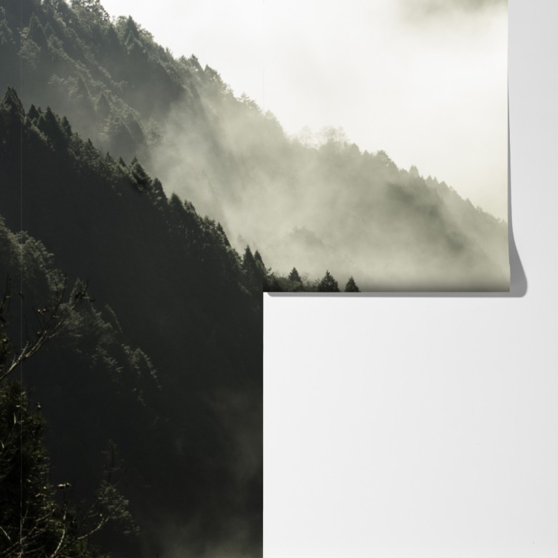 Fototapeta mglista górska dolina – Wallissimo® Fototapeta mglista górska dolina – Wallissimo®