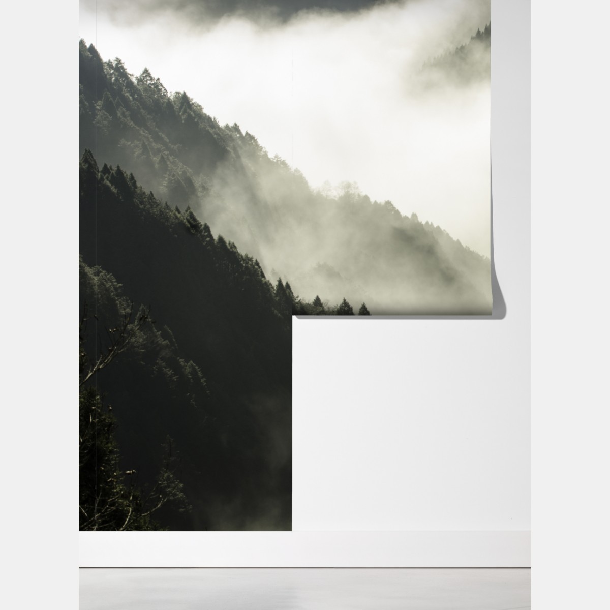 Fototapeta mglista górska dolina – Wallissimo® Fototapeta mglista górska dolina – Wallissimo®