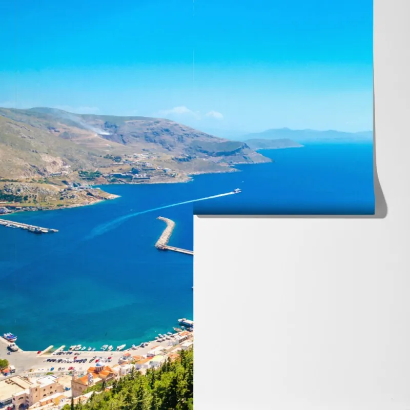 Fototapeta grecki kościół na klifie nad morzem – Wallissimo® Fototapeta grecki kościół na klifie nad morzem – Wallissimo®