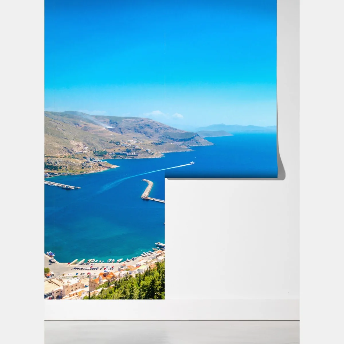 Fototapeta grecki kościół na klifie nad morzem – Wallissimo® Fototapeta grecki kościół na klifie nad morzem – Wallissimo®