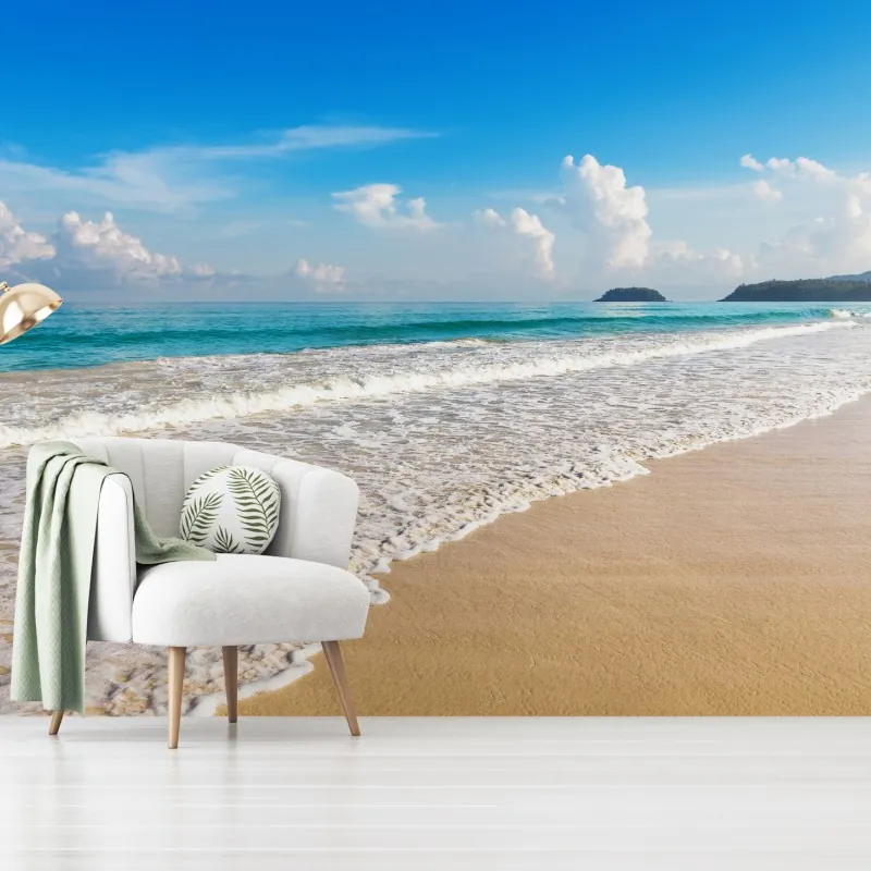 Fototapeta plaża Karon, Phuket: spokojne morze – Wallissimo® Fototapeta plaża Karon, Phuket: spokojne morze – Wallissimo®