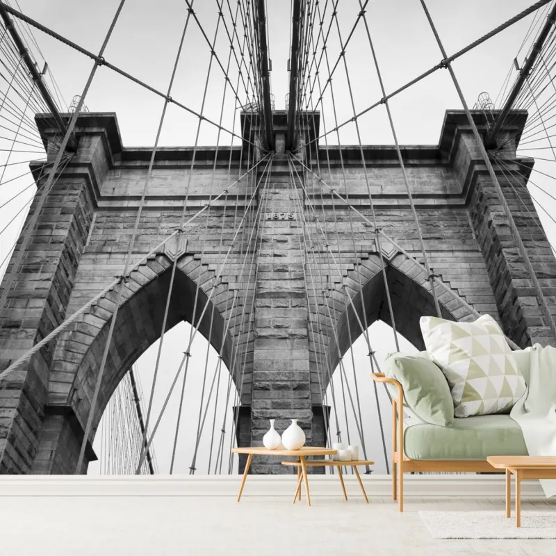 Fototapeta monochromatyczny most wiszący w perspektywie