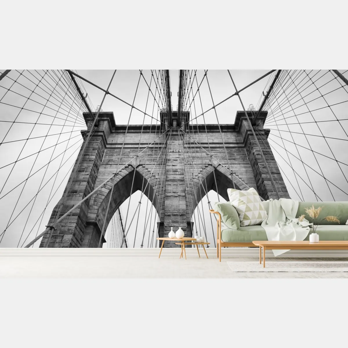 Fototapeta monochromatyczny most wiszący w perspektywie – Wallissimo® Fototapeta monochromatyczny most wiszący w perspektywie – Wallissimo®