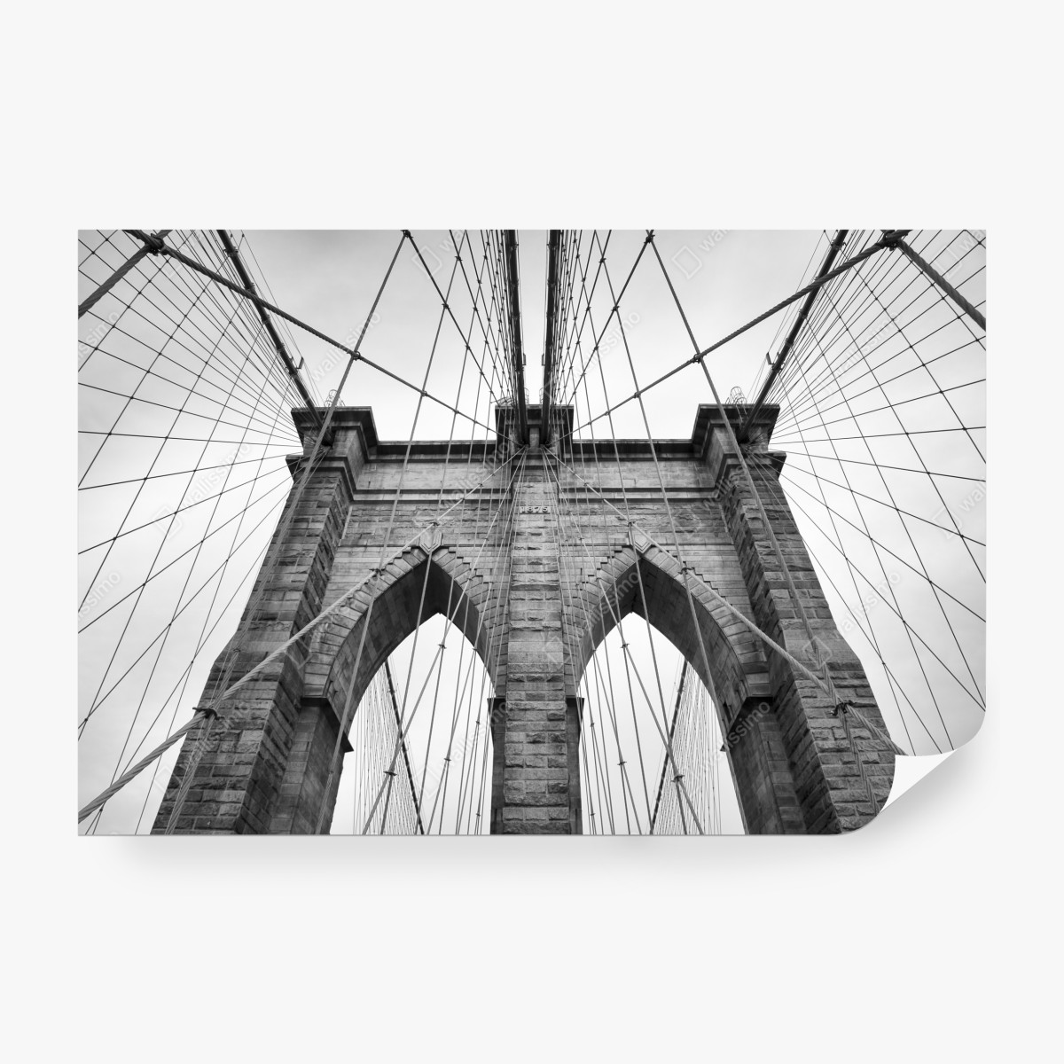 Fototapeta monochromatyczny most wiszący w perspektywie – Wallissimo® Fototapeta monochromatyczny most wiszący w perspektywie – Wallissimo®