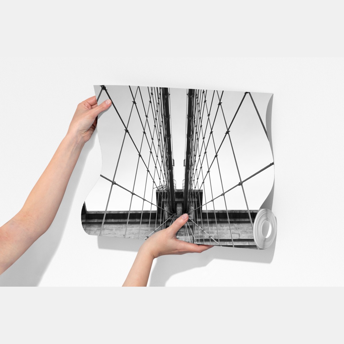 Fototapeta monochromatyczny most wiszący w perspektywie – Wallissimo® Fototapeta monochromatyczny most wiszący w perspektywie – Wallissimo®