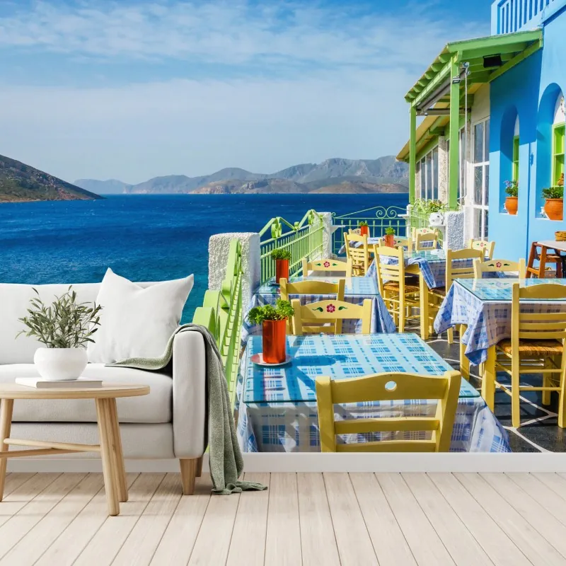 Fototapeta słoneczny taras nad Morzem Śródziemnym