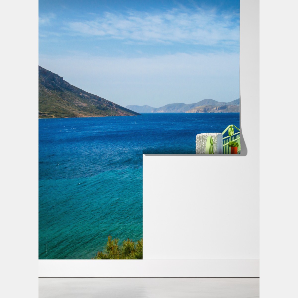 Fototapeta słoneczny taras nad Morzem Śródziemnym – Wallissimo® Fototapeta słoneczny taras nad Morzem Śródziemnym – Wallissimo®