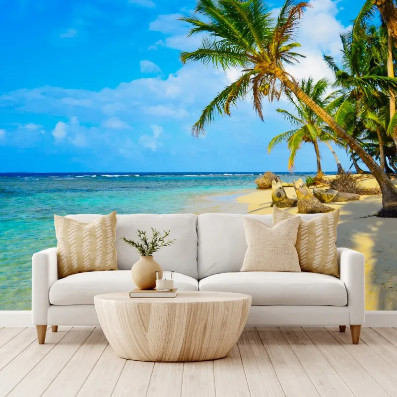 Fototapeta tropikalna turkusowa plaża – Wallissimo® Fototapeta tropikalna turkusowa plaża – Wallissimo®