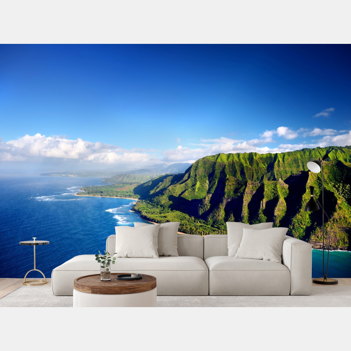 Wall mural majestic coastal cliffs over turquoise ocean