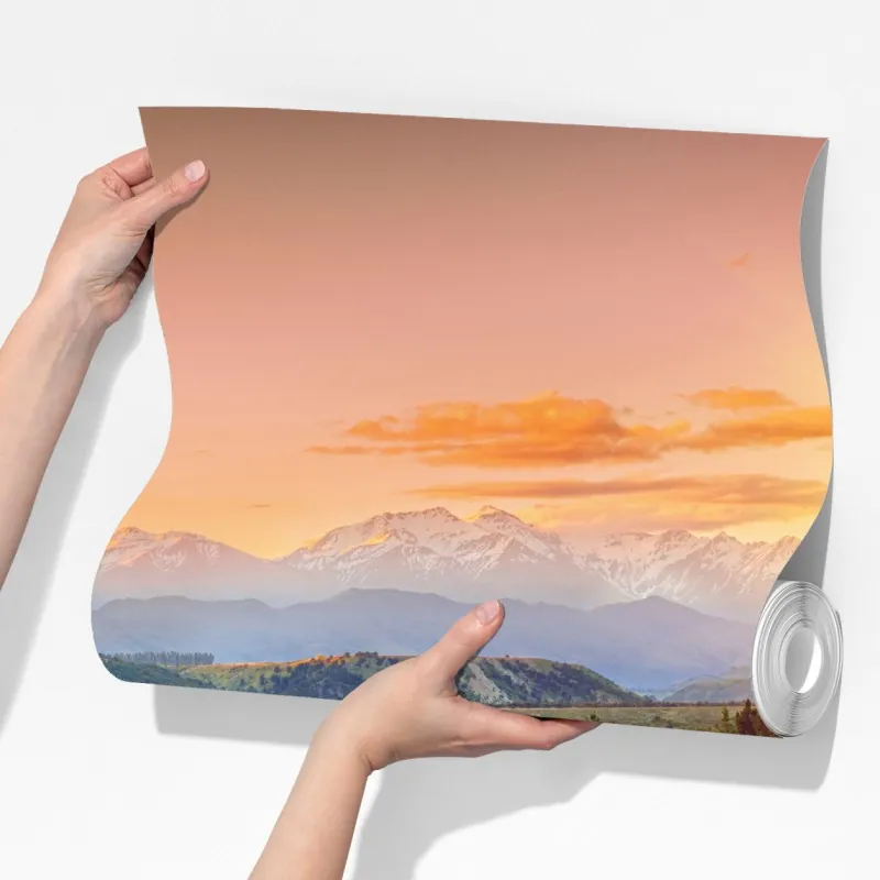 Fototapeta zachód słońca nad rzeką Clutha i Alpami Południowymi – Wallissimo® Fototapeta zachód słońca nad rzeką Clutha i Alpami Południowymi – Wallissimo®