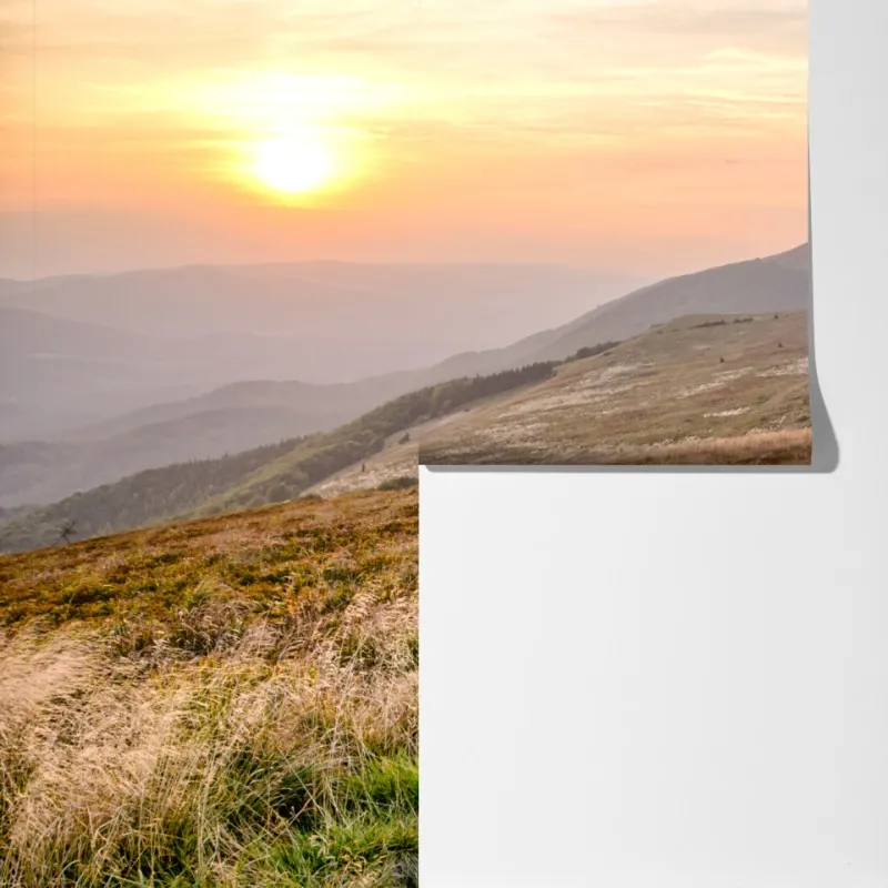 Fototapeta złota górska ścieżka o zachodzie słońca – Wallissimo® Fototapeta złota górska ścieżka o zachodzie słońca – Wallissimo®