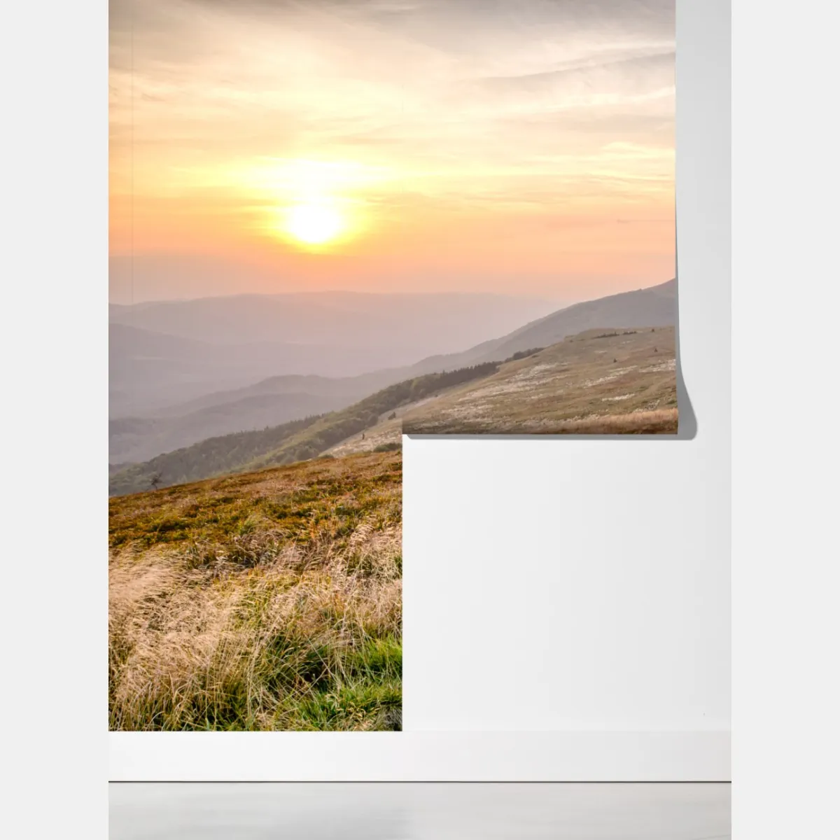 Fototapeta złota górska ścieżka o zachodzie słońca – Wallissimo® Fototapeta złota górska ścieżka o zachodzie słońca – Wallissimo®