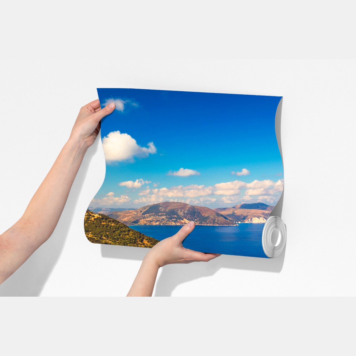 Fototapeta słoneczny widok na plażę Myrtos, Kefalonia – Wallissimo® Fototapeta słoneczny widok na plażę Myrtos, Kefalonia – Wallissimo®