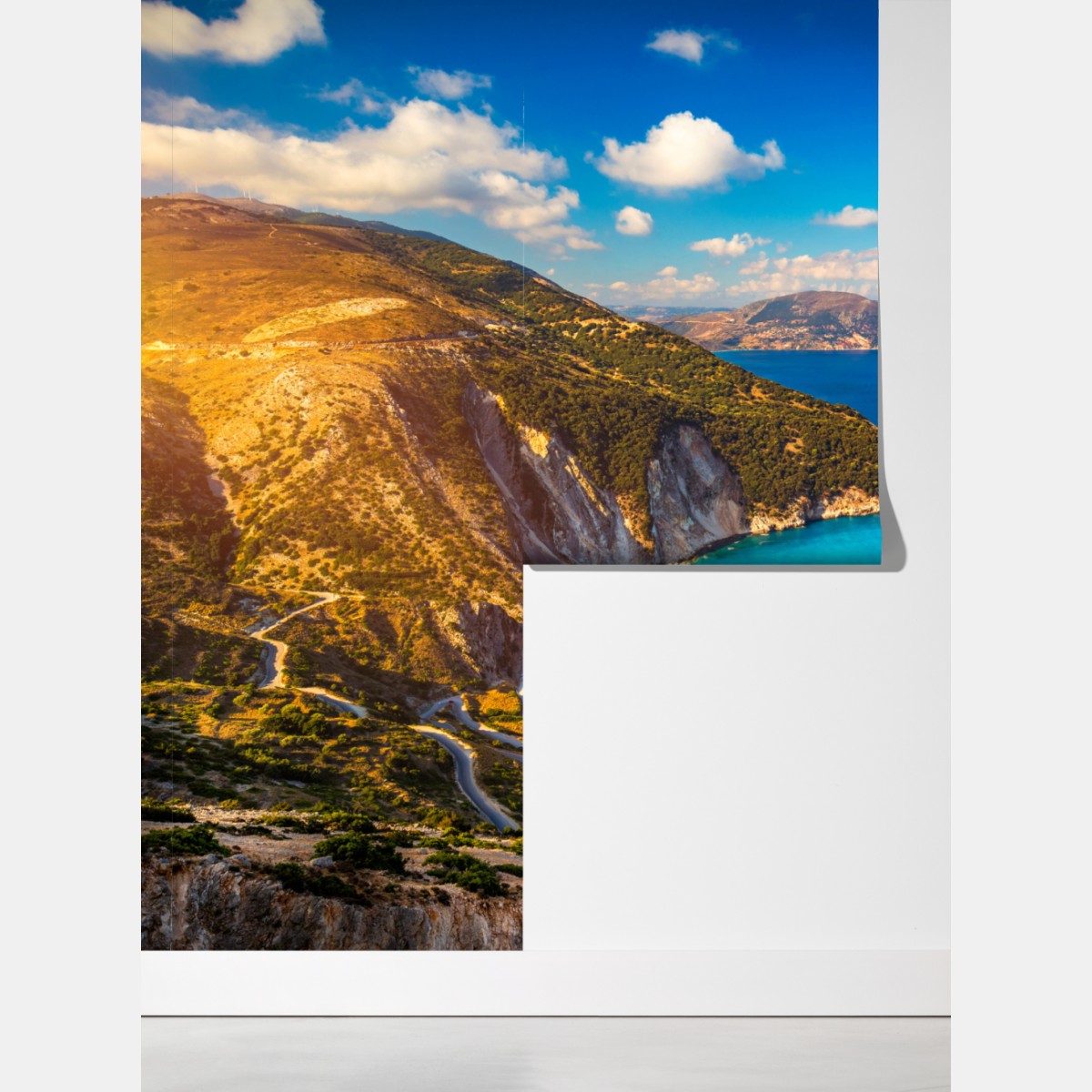 Fototapeta słoneczny widok na plażę Myrtos, Kefalonia – Wallissimo® Fototapeta słoneczny widok na plażę Myrtos, Kefalonia – Wallissimo®