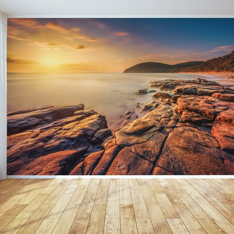 Fototapeta zachód słońca w Cala Violina, Toskania – Wallissimo® Fototapeta zachód słońca w Cala Violina, Toskania – Wallissimo®