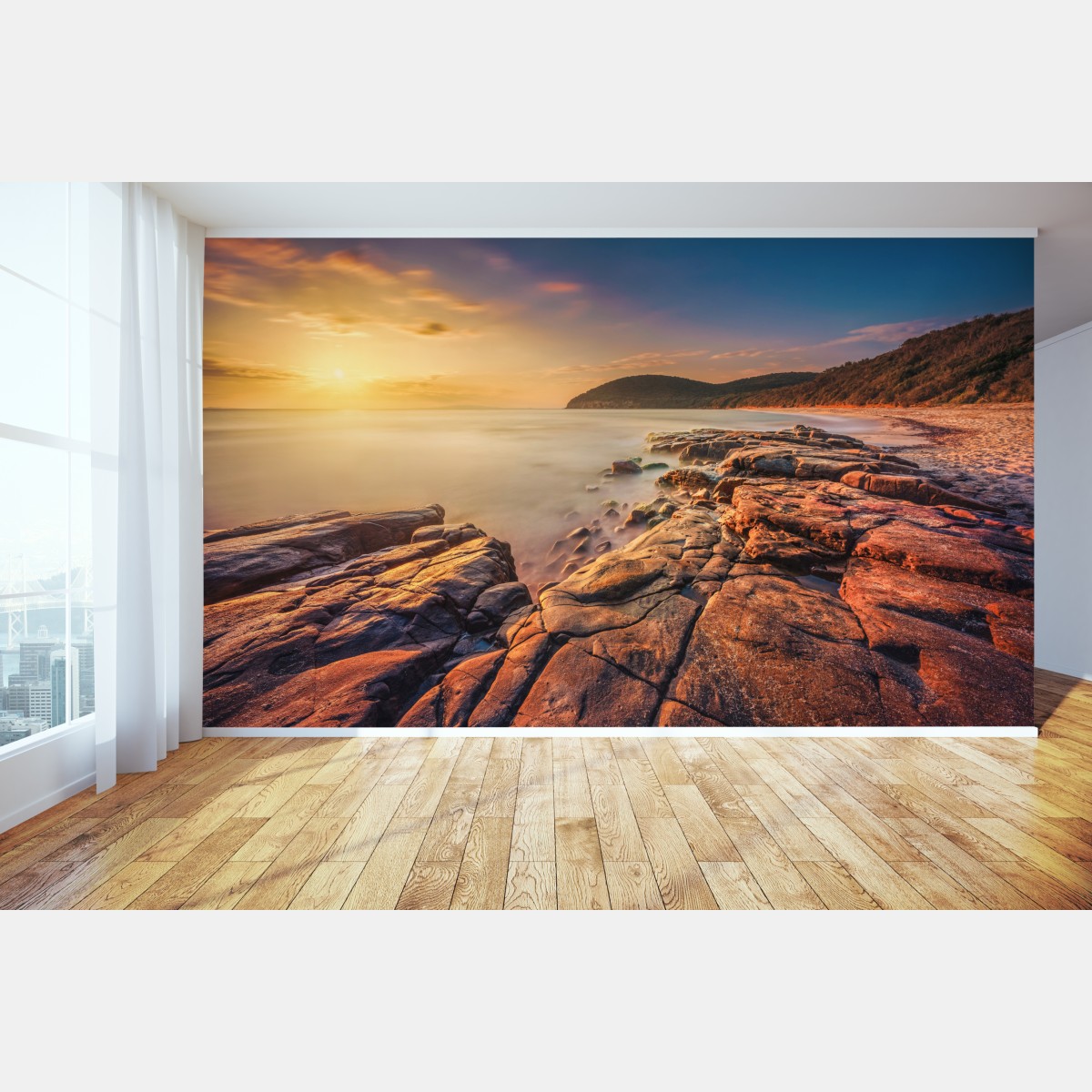 Wall mural sunset at Cala Violina beach, Tuscany