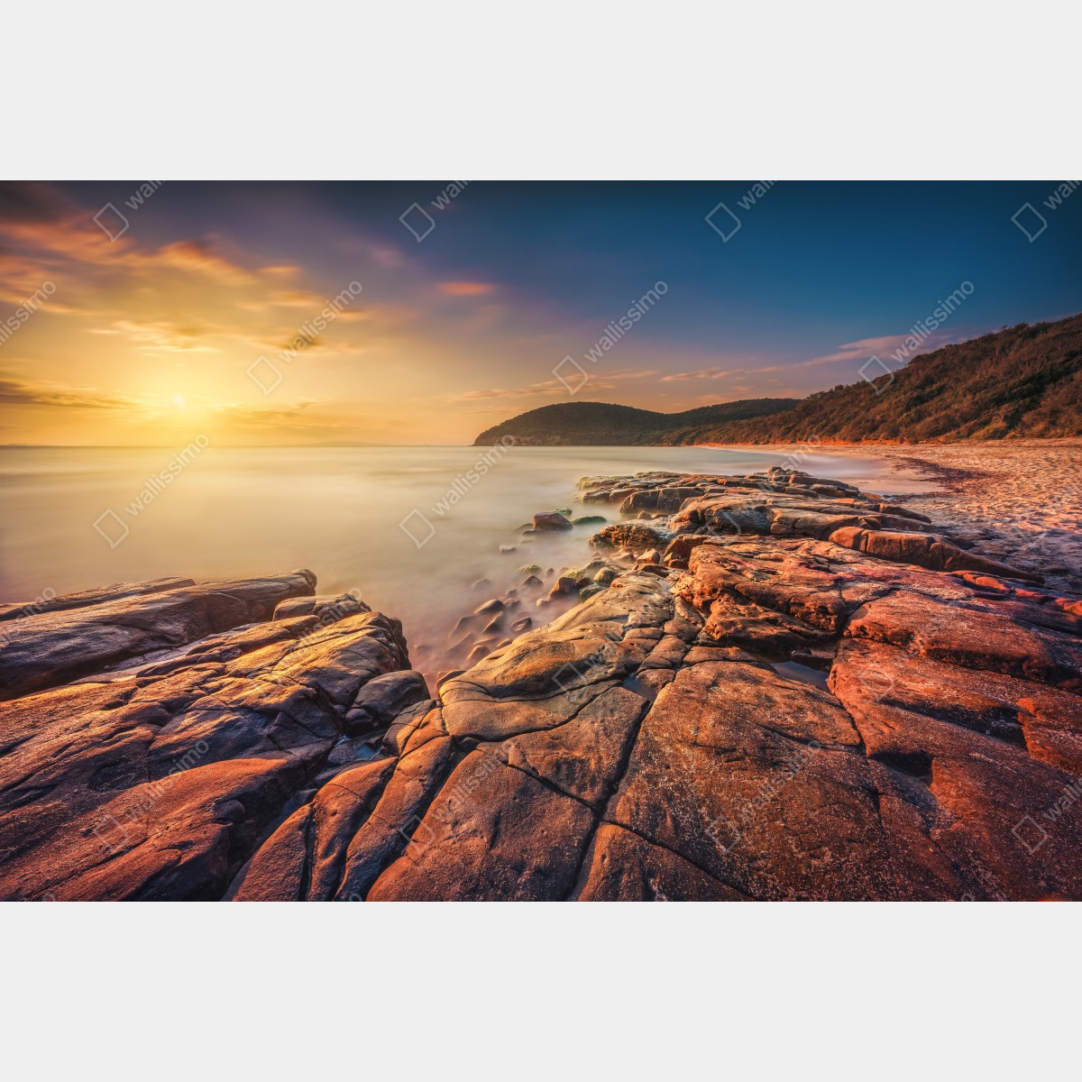 Fototapeta zachód słońca w Cala Violina, Toskania – Wallissimo® Fototapeta zachód słońca w Cala Violina, Toskania – Wallissimo®