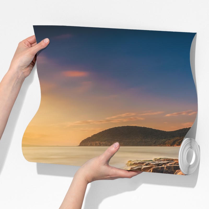 Fototapeta zachód słońca w Cala Violina, Toskania – Wallissimo® Fototapeta zachód słońca w Cala Violina, Toskania – Wallissimo®