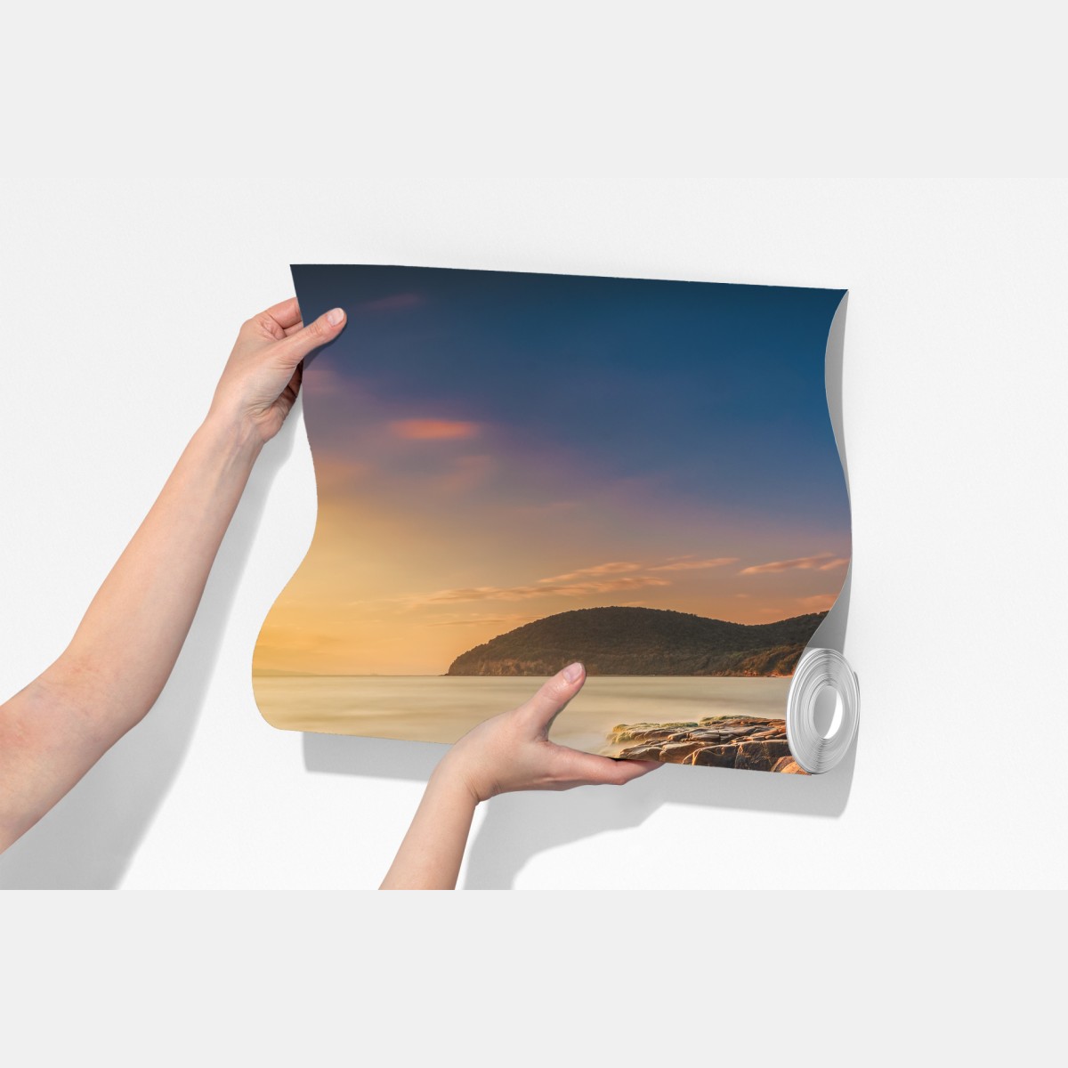 Fototapeta zachód słońca w Cala Violina, Toskania – Wallissimo® Fototapeta zachód słońca w Cala Violina, Toskania – Wallissimo®