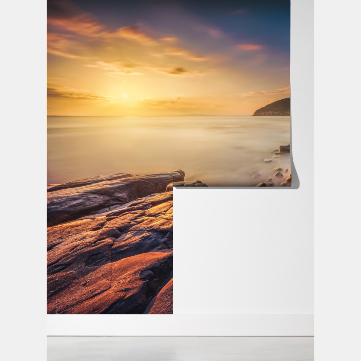 Fototapeta zachód słońca w Cala Violina, Toskania – Wallissimo® Fototapeta zachód słońca w Cala Violina, Toskania – Wallissimo®