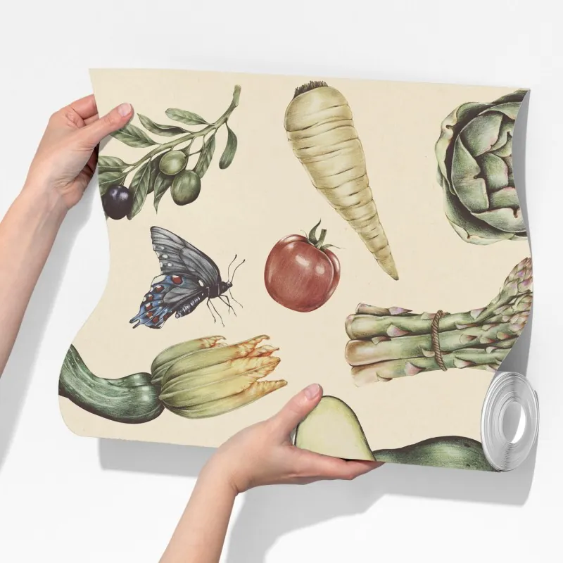 Fototapeta ręcznie rysowany botaniczny wzór warzyw – Wallissimo® Fototapeta ręcznie rysowany botaniczny wzór warzyw – Wallissimo®