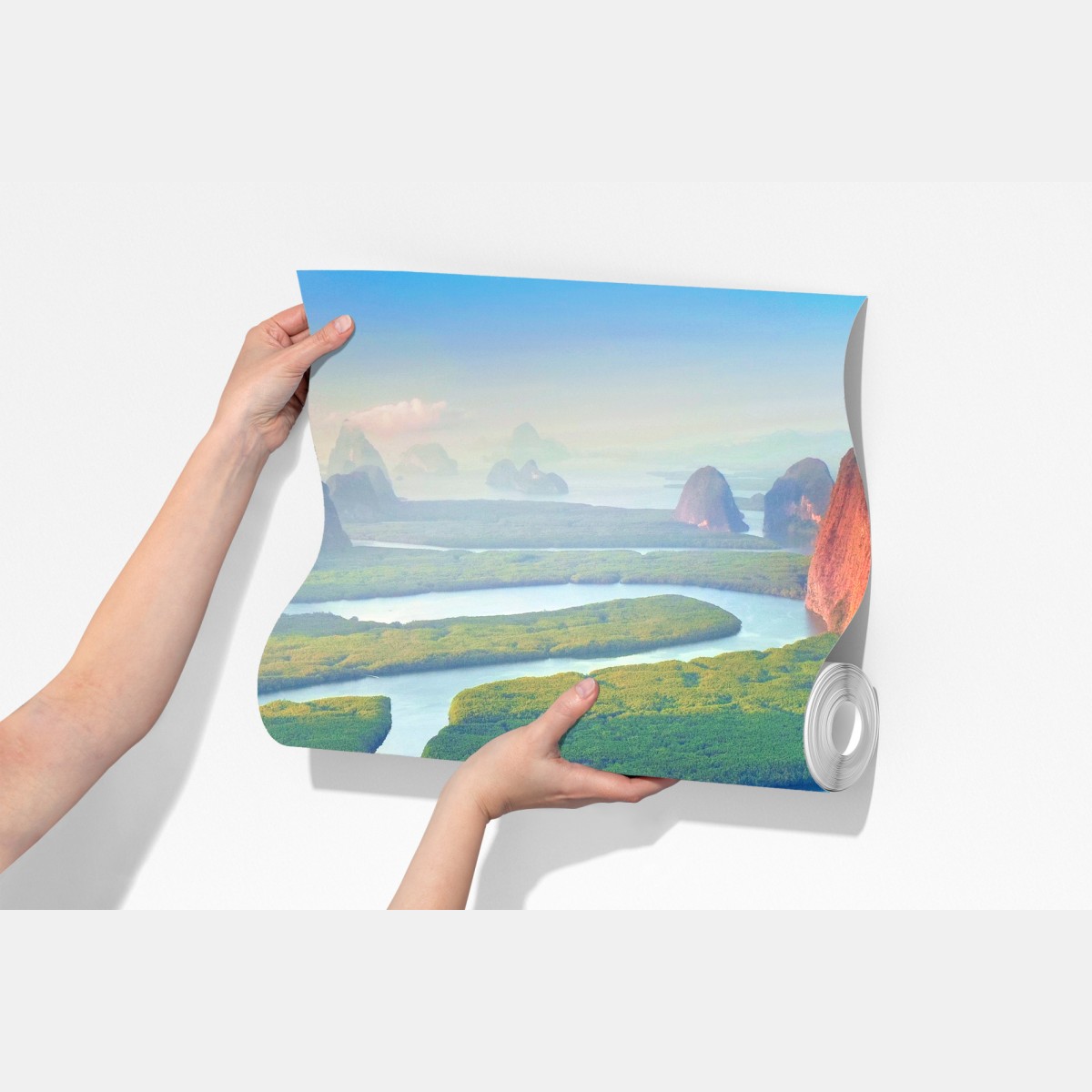 Fototapeta wschód słońca nad Zatoką Phang Nga – Wallissimo® Fototapeta wschód słońca nad Zatoką Phang Nga – Wallissimo®