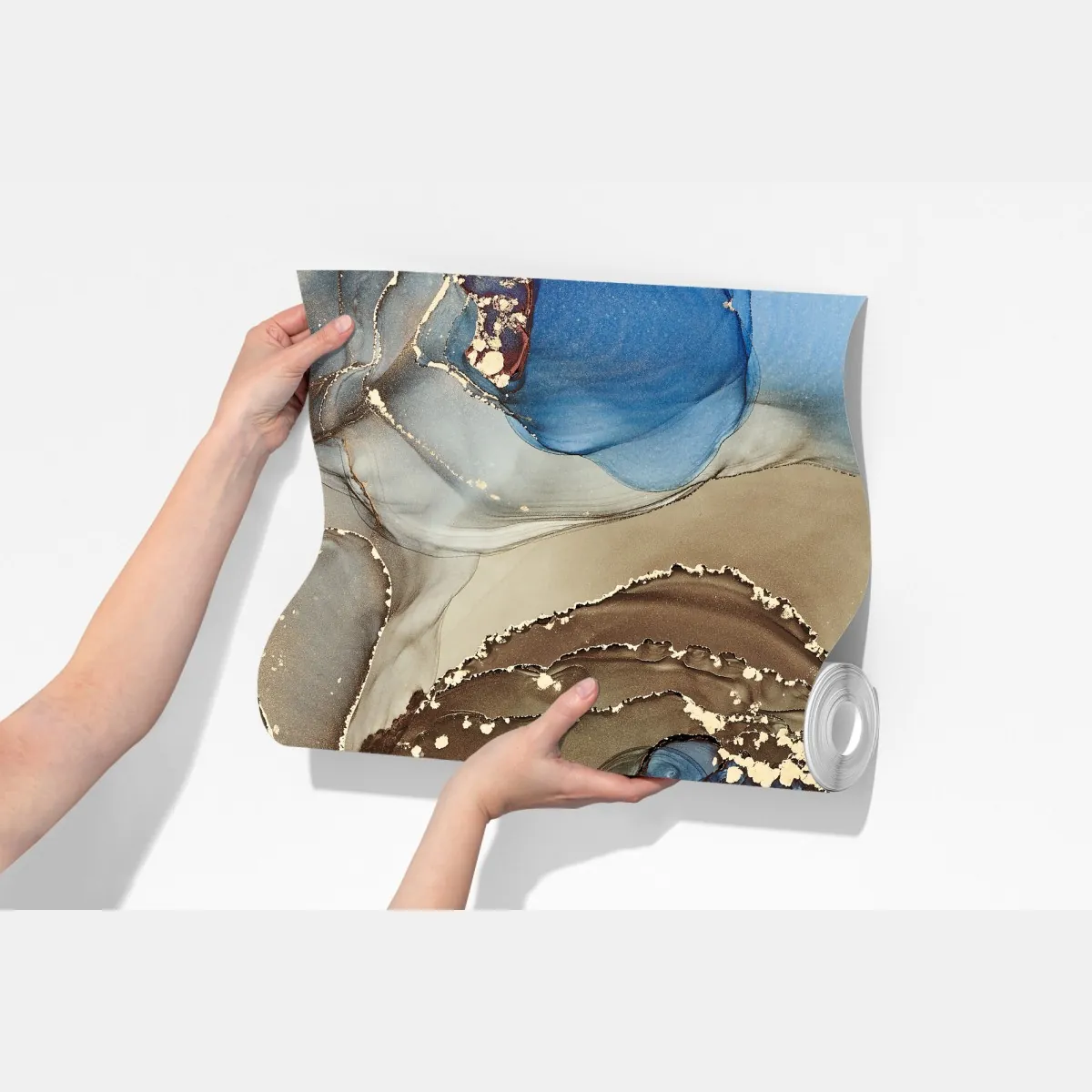 Fototapeta abstrakcja w odcieniach niebieskiego i złota – Wallissimo® Fototapeta abstrakcja w odcieniach niebieskiego i złota – Wallissimo®