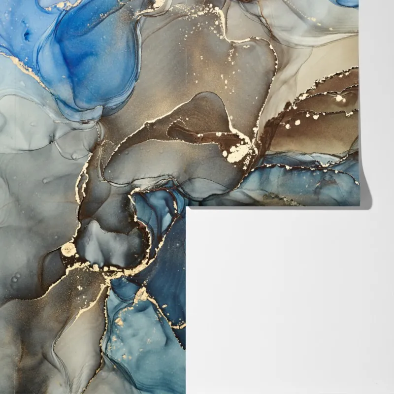 Fototapeta abstrakcja w odcieniach niebieskiego i złota – Wallissimo® Fototapeta abstrakcja w odcieniach niebieskiego i złota – Wallissimo®