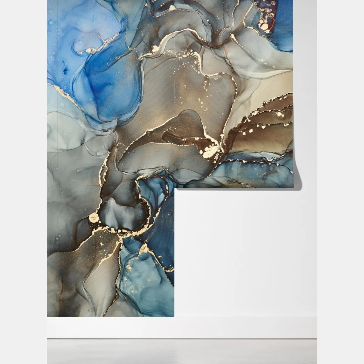 Fototapeta abstrakcja w odcieniach niebieskiego i złota – Wallissimo® Fototapeta abstrakcja w odcieniach niebieskiego i złota – Wallissimo®