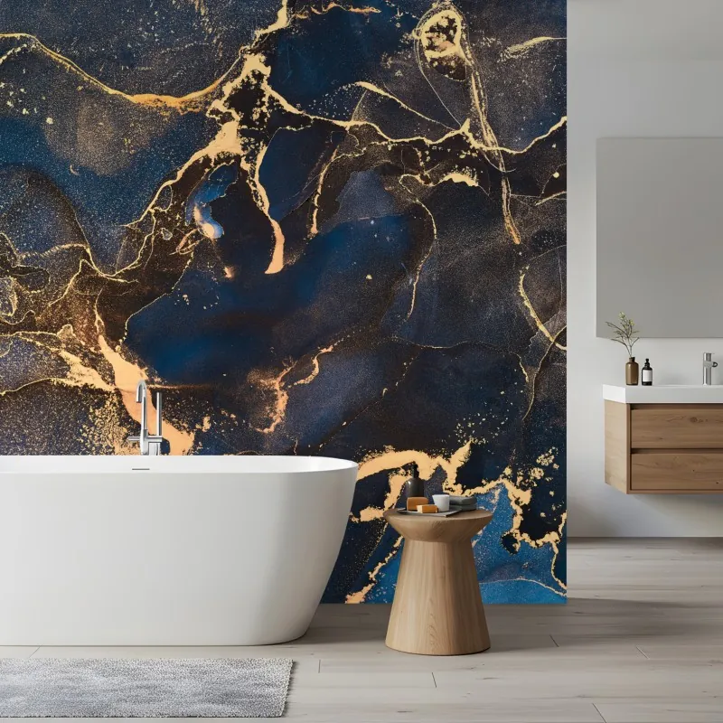 Fototapeta nocny marmur ze złotymi żyłkami