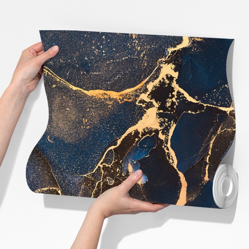 Fototapeta nocny marmur ze złotymi żyłkami – Wallissimo® Fototapeta nocny marmur ze złotymi żyłkami – Wallissimo®