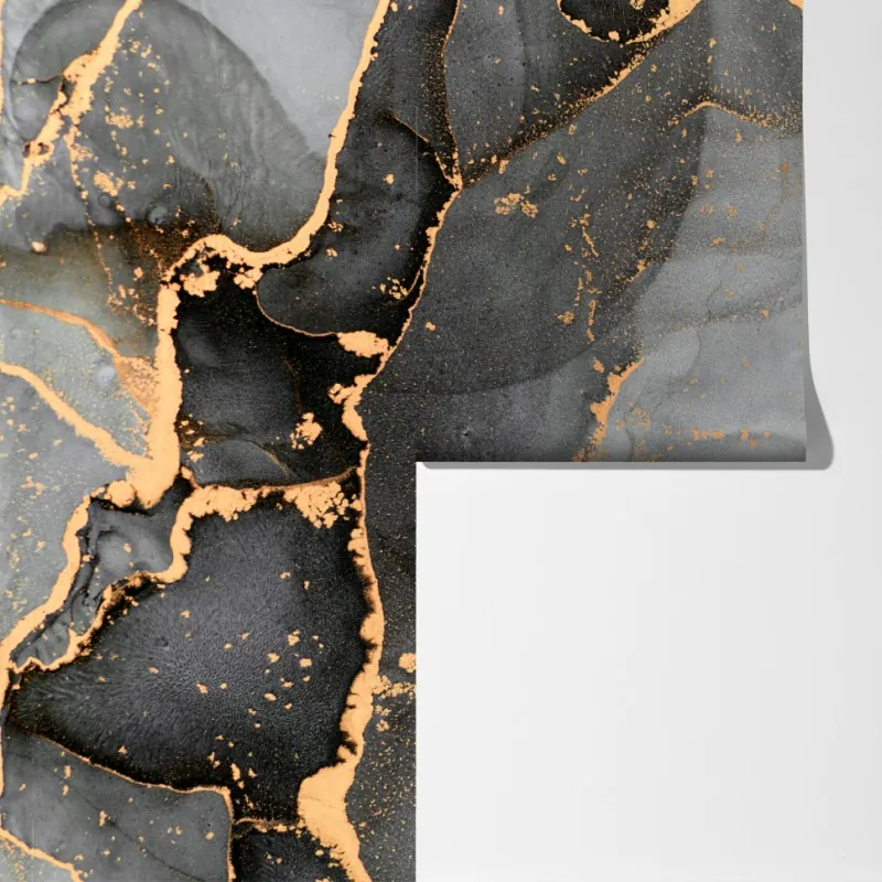 Fototapeta szary marmur ze złotymi żyłkami – Wallissimo® Fototapeta szary marmur ze złotymi żyłkami – Wallissimo®