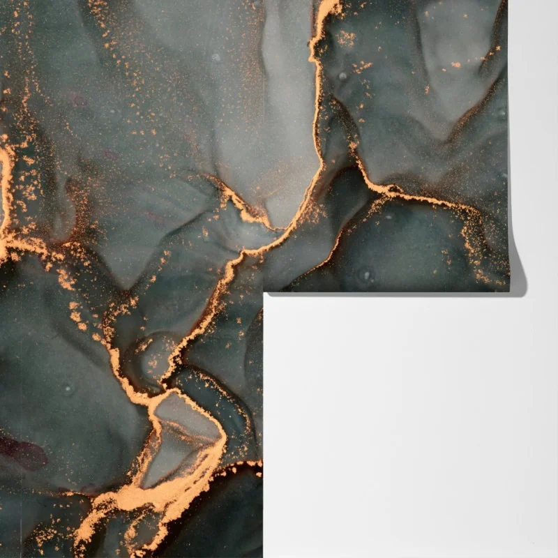 Fototapeta luksusowa abstrakcja turkus z złotymi żyłami – Wallissimo® Fototapeta luksusowa abstrakcja turkus z złotymi żyłami – Wallissimo®