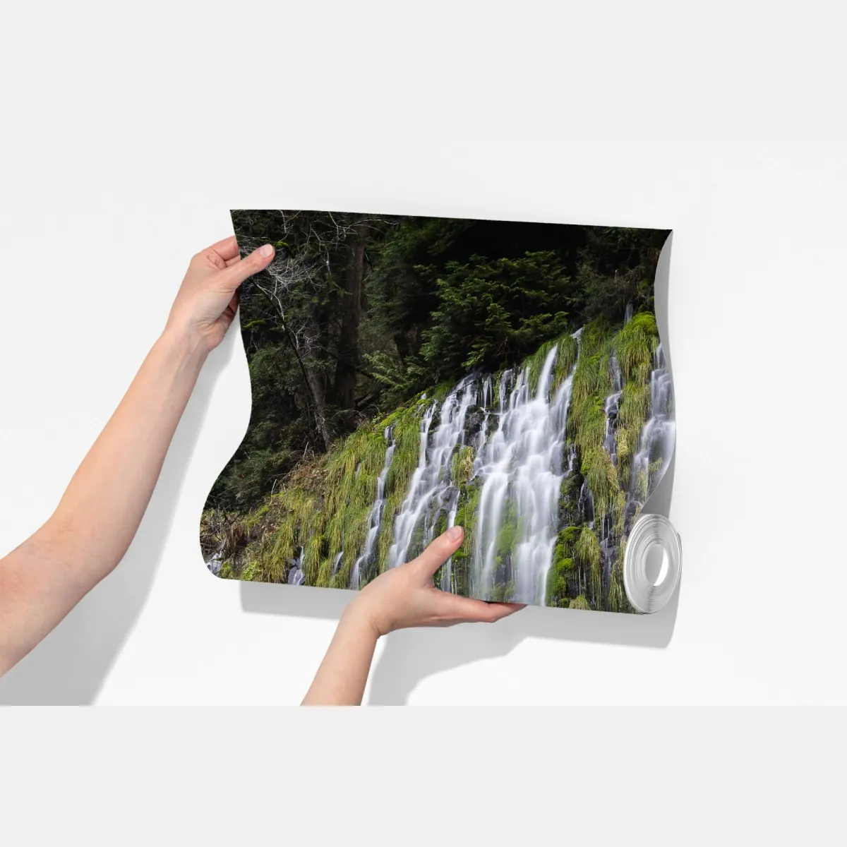 Fototapeta wodospad porośnięty mchem w lesie – Wallissimo® Fototapeta wodospad porośnięty mchem w lesie – Wallissimo®