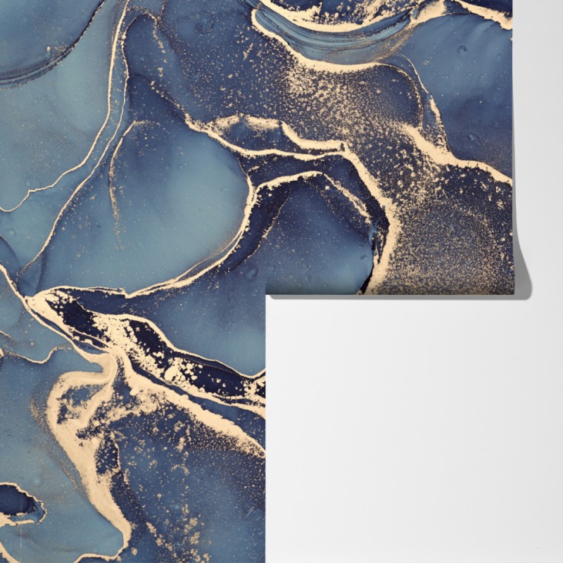 Fototapeta senny abstrakcyjny motyw w granacie i złocie – Wallissimo® Fototapeta senny abstrakcyjny motyw w granacie i złocie – Wallissimo®