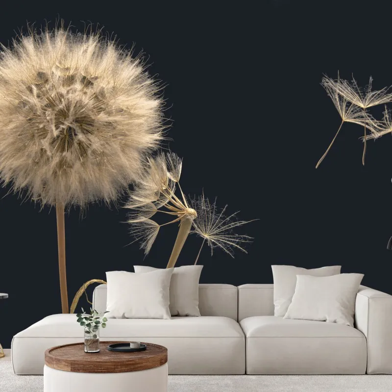 Fototapeta delikatny dmuchawiec na ciemnym tle – Wallissimo® Fototapeta delikatny dmuchawiec na ciemnym tle – Wallissimo®