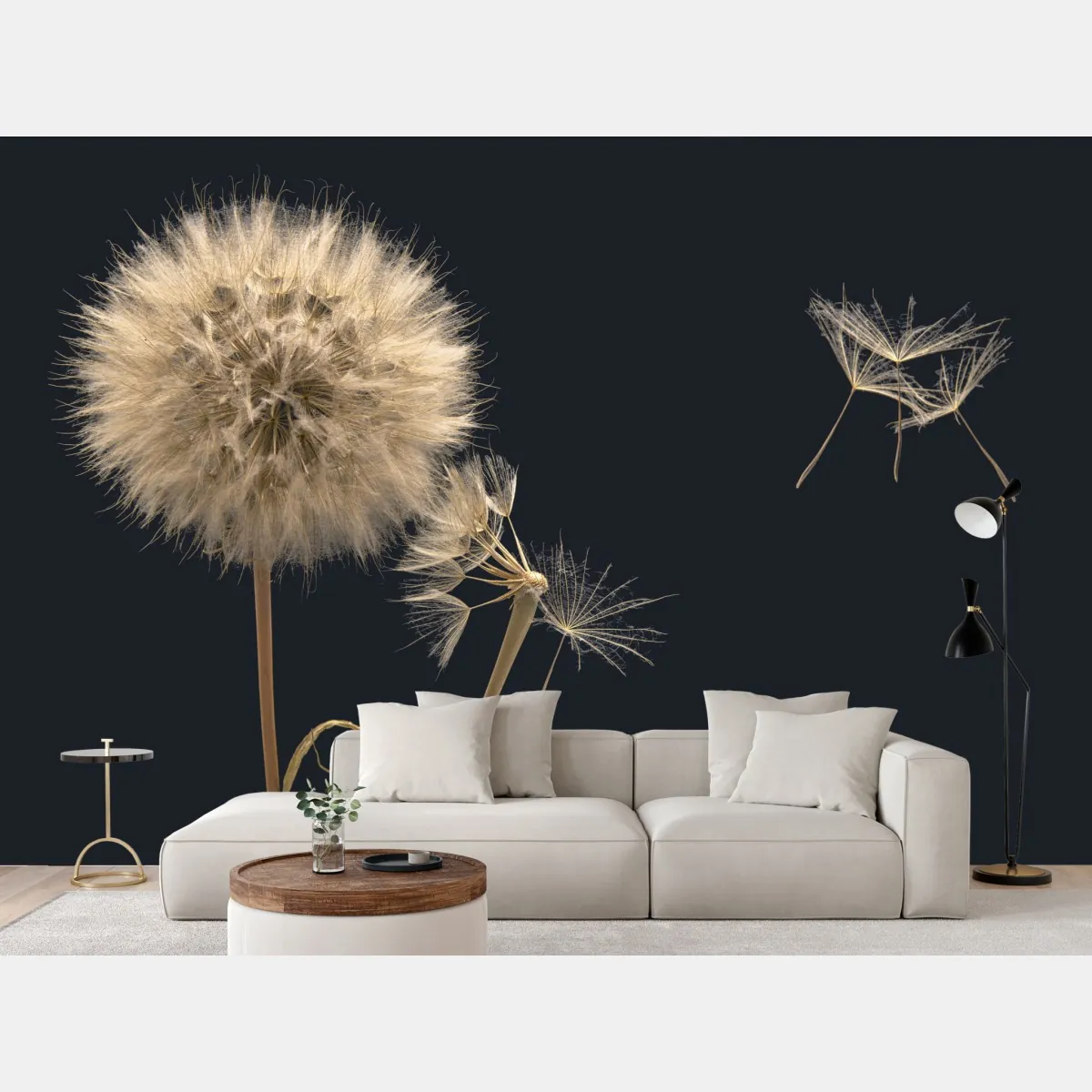 Fototapeta delikatny dmuchawiec na ciemnym tle – Wallissimo® Fototapeta delikatny dmuchawiec na ciemnym tle – Wallissimo®