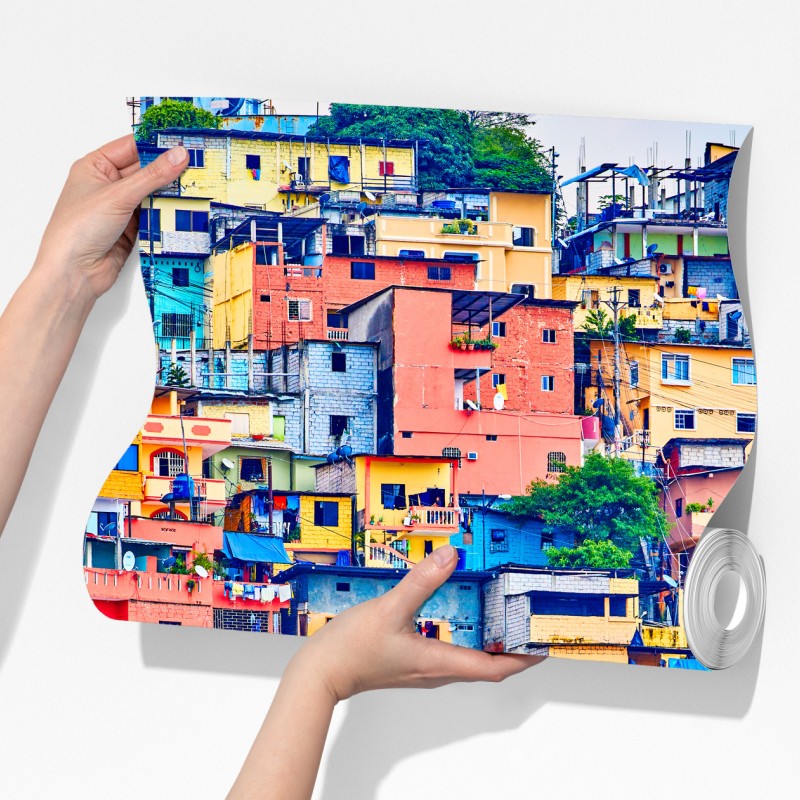 Fototapeta kolorowe domy Las Peñas na wzgórzu Santa Ana, Guayaquil – Wallissimo® Fototapeta kolorowe domy Las Peñas na wzgórzu Santa Ana, Guayaquil – Wallissimo®