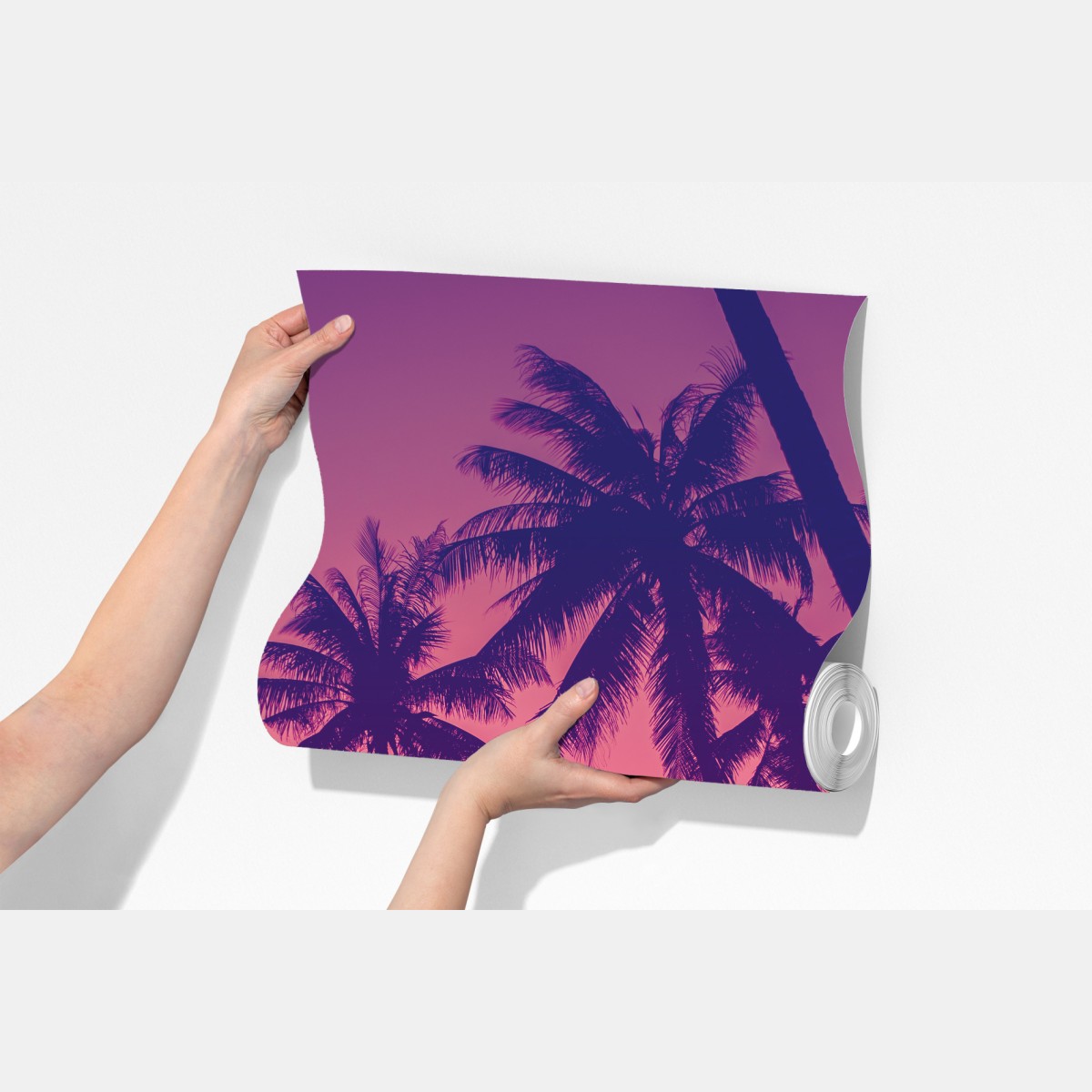 Fototapeta tropikalny zachód słońca z palmami – Wallissimo® Fototapeta tropikalny zachód słońca z palmami – Wallissimo®