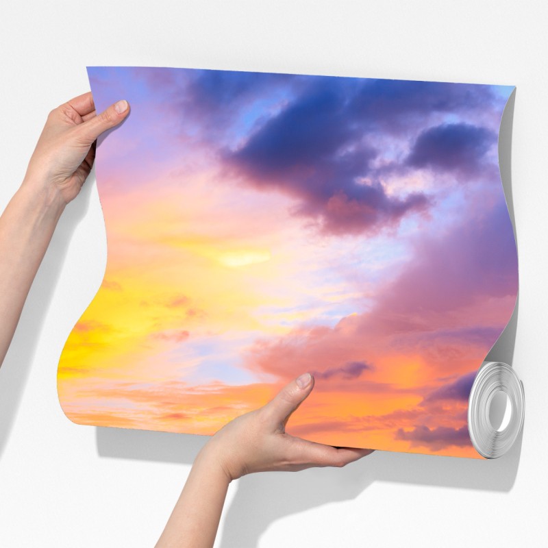 Fototapeta zachód słońca nad zieloną łąką – Wallissimo® Fototapeta zachód słońca nad zieloną łąką – Wallissimo®