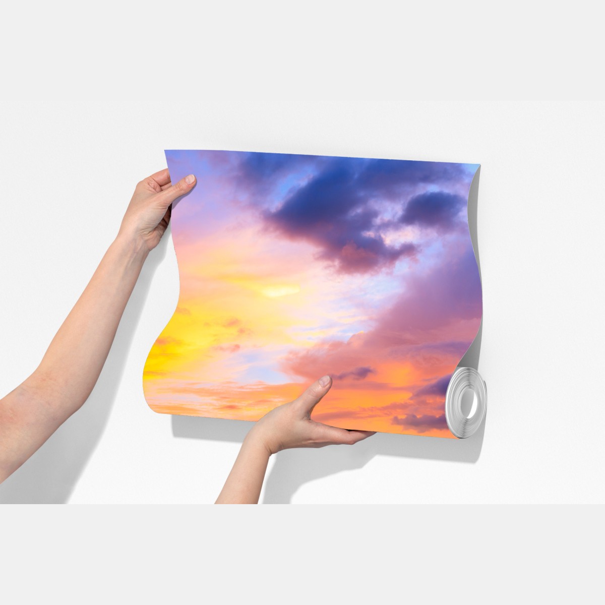 Fototapeta zachód słońca nad zieloną łąką – Wallissimo® Fototapeta zachód słońca nad zieloną łąką – Wallissimo®