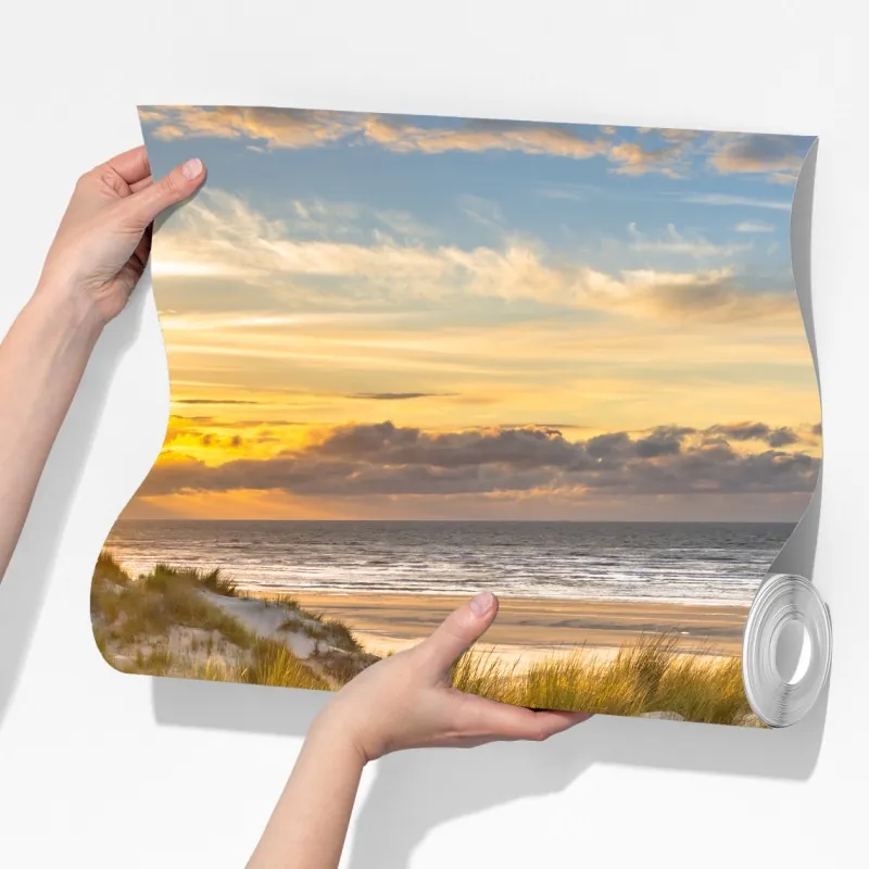 Fototapeta zachód słońca nad wydmami Ameland – Wallissimo® Fototapeta zachód słońca nad wydmami Ameland – Wallissimo®