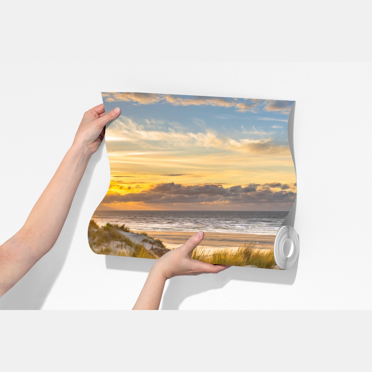 Fototapeta zachód słońca nad wydmami Ameland – Wallissimo® Fototapeta zachód słońca nad wydmami Ameland – Wallissimo®